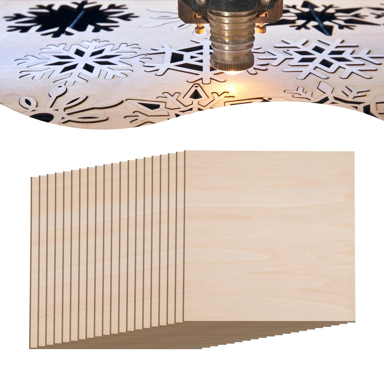 SABUIDDS 20pcs Plywood Sheets 40×40×0.3cm Basswood Sheets Unfinished Board, Rectangle Blank Wooden Cutouts, Wooden Plate Model Craft for Craft DIY Painting Modelling Fretwork Engraved Home Decor