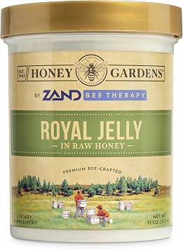 Zand Bee Therapy Royal Jelly in Raw Honey, Delicious Superfood with Naturally Occurring Nutrients, Premium Quality, 44 Servings