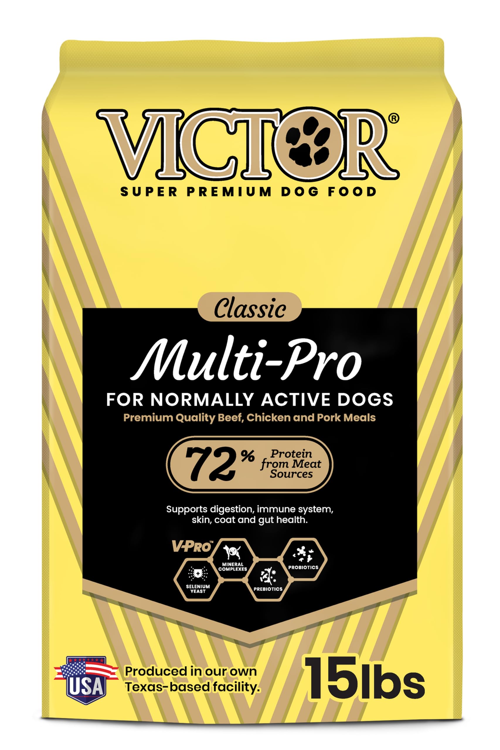 Super Premium Multi-Pro Dry Dog Food Gluten Free with Beef, Chicken and Pork Protein for Normally Active Dogs All Breeds and Life Stages, 15 lb