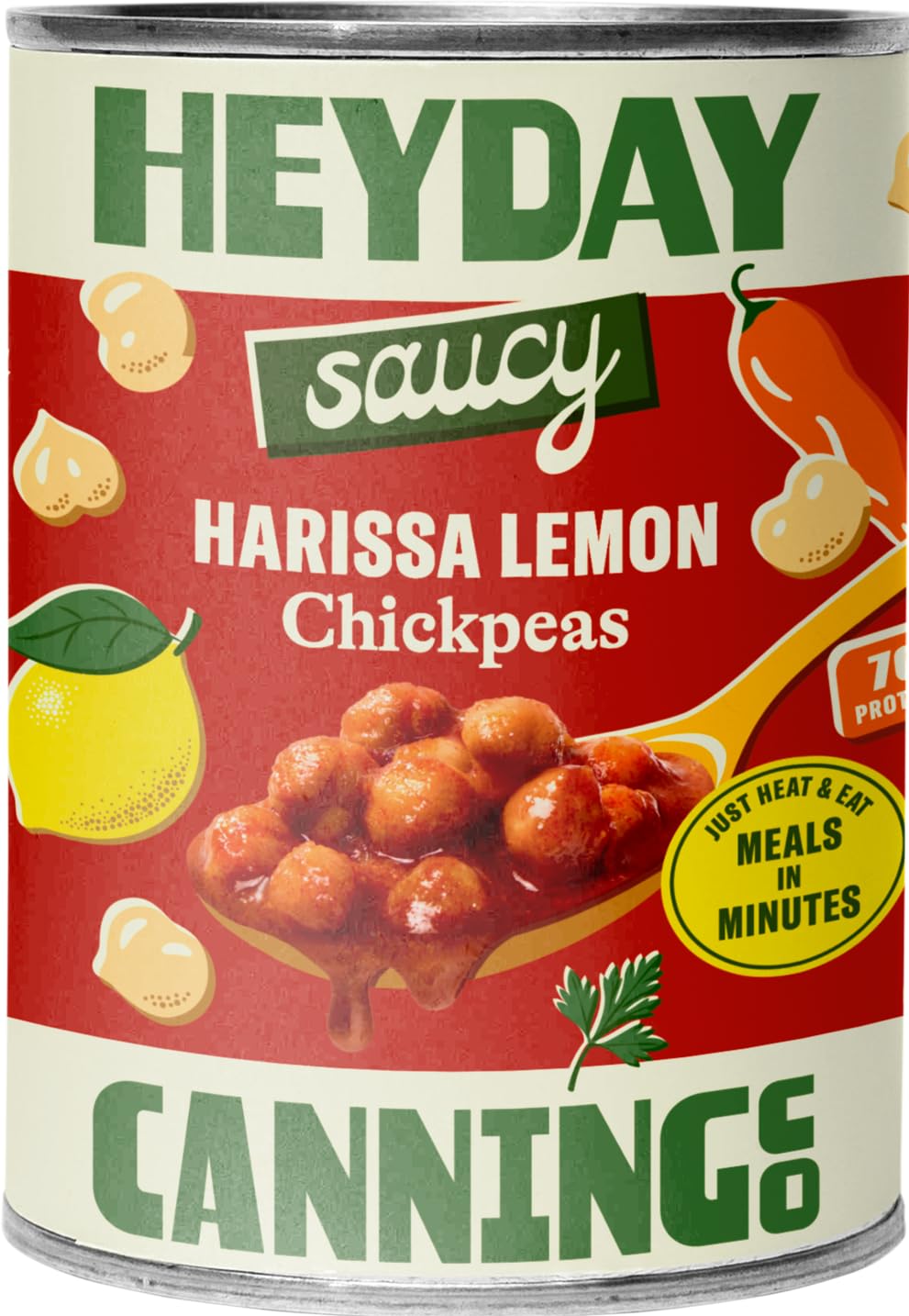 Heyday Canning Co Harissa Lemon Chickpeas, 15 OZ (Pack of 2)