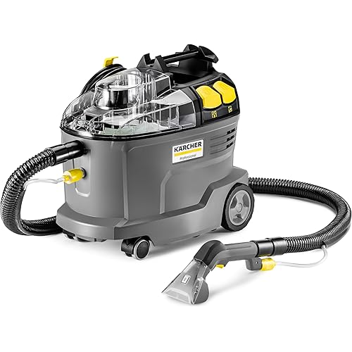 Kärcher Puzzi 8/1 C Commercial Carpet Extractor 12.5 PSI - Spot Cleaner, Stain Remover, Area Rugs, Car and Auto Detailing, Carpet and Upholstery Cleaner - Onboard Accessory Storage - 3.9 Gallon Tank