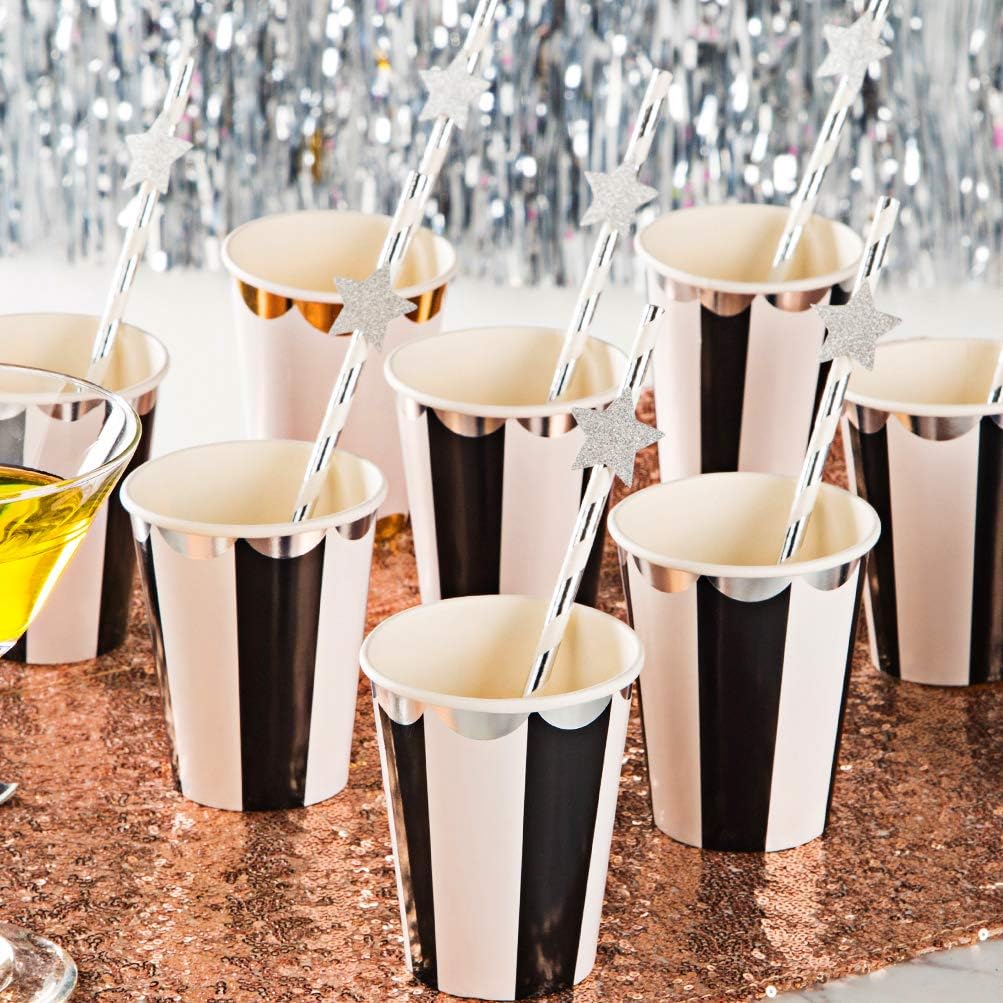 MOWO Glitter Star Confetti Wedding Party Decor and Table Decor 1.2’’ in Diameter (silver glitter,200pc)