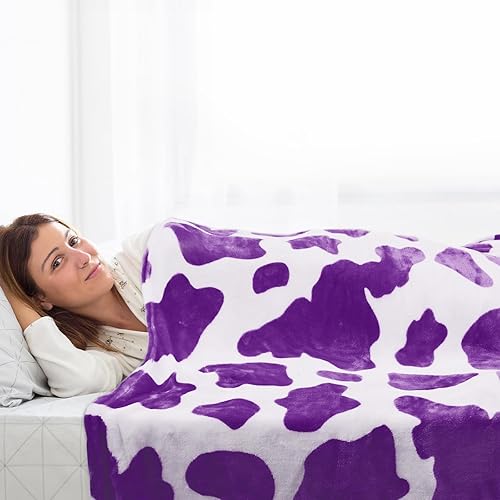 Miniatura 3 de HSEEC Manta cálida morada, manta polar suave para cama