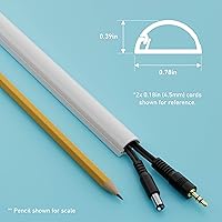 Vista 3 de D-Line Ocultador de cable semicircular, cubierta de cable patentada, para ocultar cables de montaje en pared de TV, canaleta para cables, cubiertas