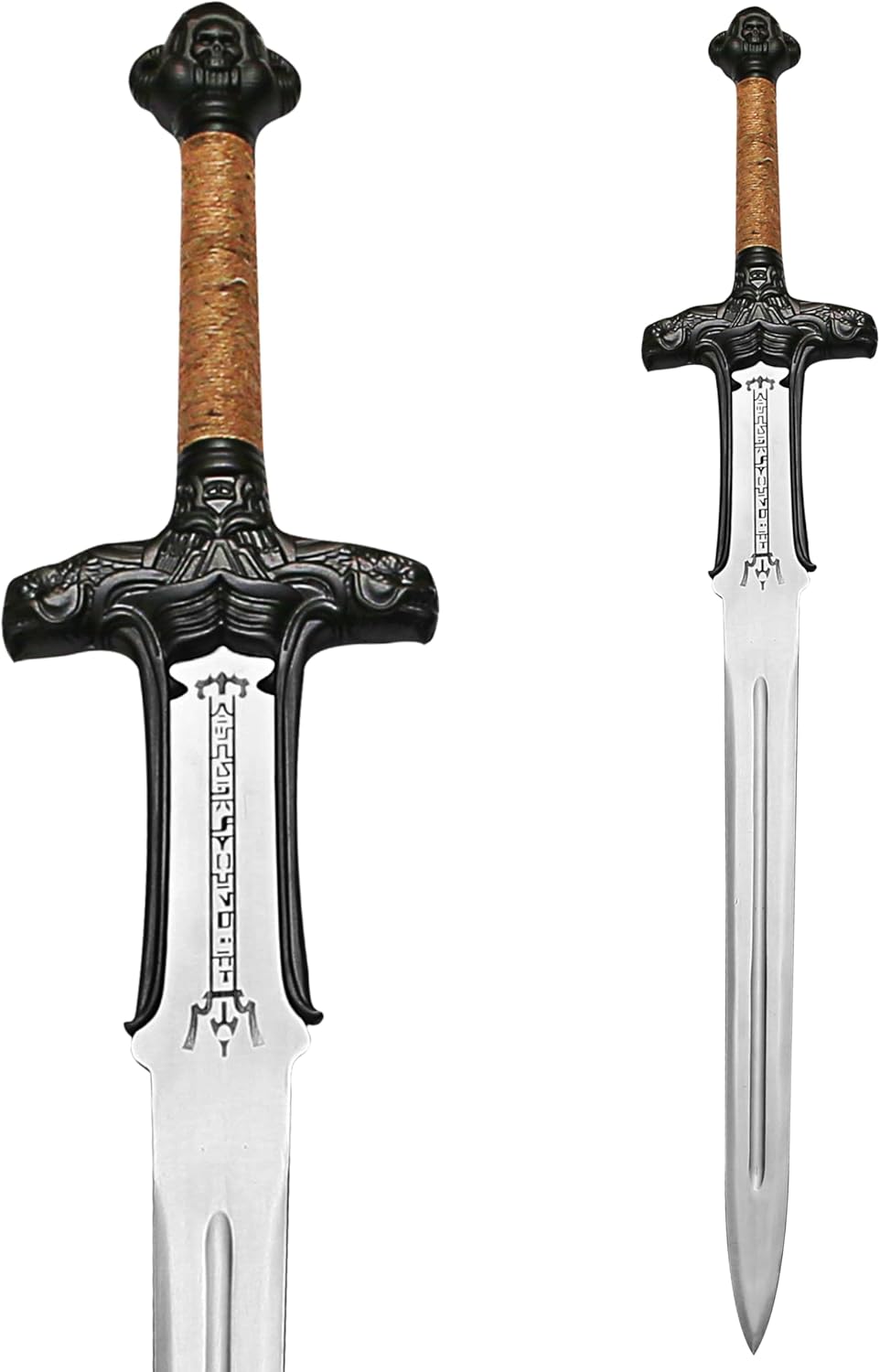 [Dark Warrior] Atlantean Sword of Conan The Barbarian - viking sword real Full Tang Sword Limited Black Edition with Fully Handmade Sword and Leather Sheath (Conan The ATLANTAEN Sword)