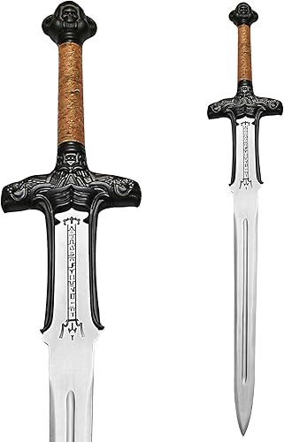 Miniatura 2 de Auténtica espada bárbara de Conan hecha a mano, accesorios de latón real, funda de cuero tradicional, funda de cuero tradicional, fantasía medieval