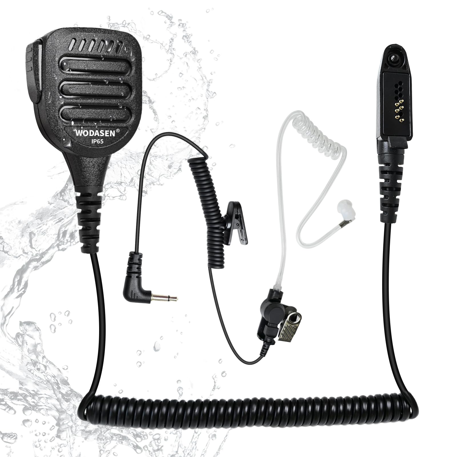 WODASEN Waterproof Radio Speaker Mic Walkie Talkie Microphone Handheld Shoulder Lapel Mic for Retevis Ailunce HD1 RT29 RT47 RT47V RT48 RT82 RT83 RT87