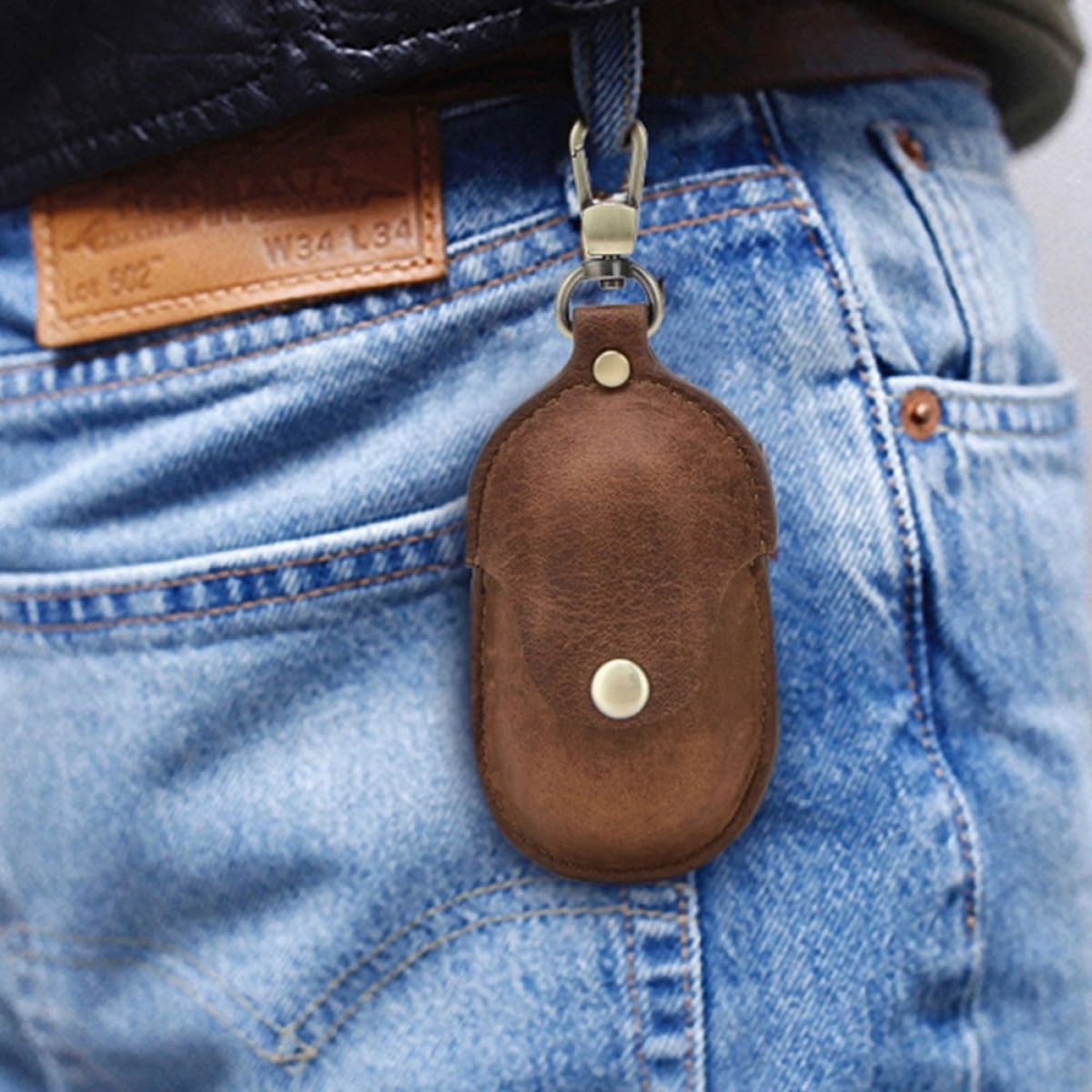 HEMOTON 2piezas Estuche De Cuero Genuino para Auriculares Inalámbricos Almacenamiento Portátil Protección y Diseño Elegante Marrón