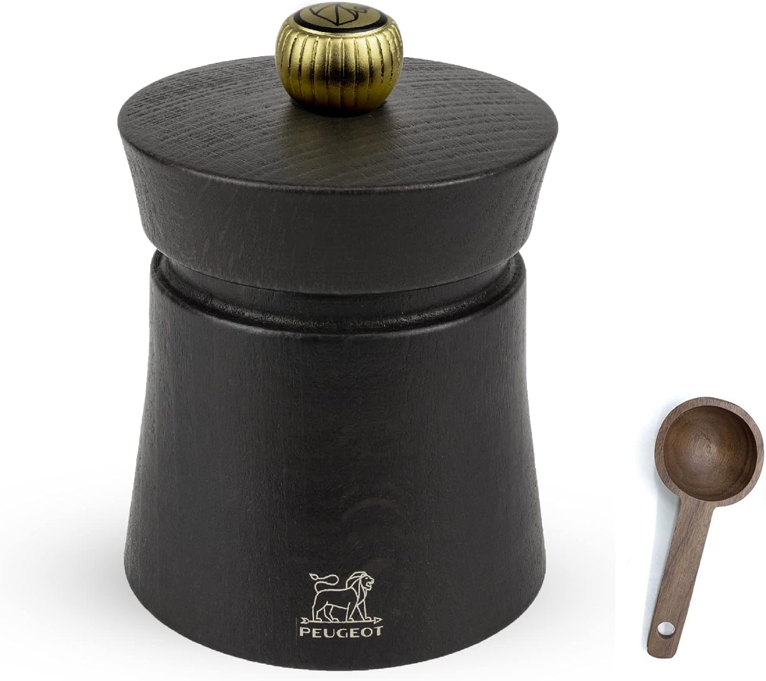 Peugeot Baya Chocolate Pepper Mill Gift Set 3", Chocolate With Wood Spice Scoop