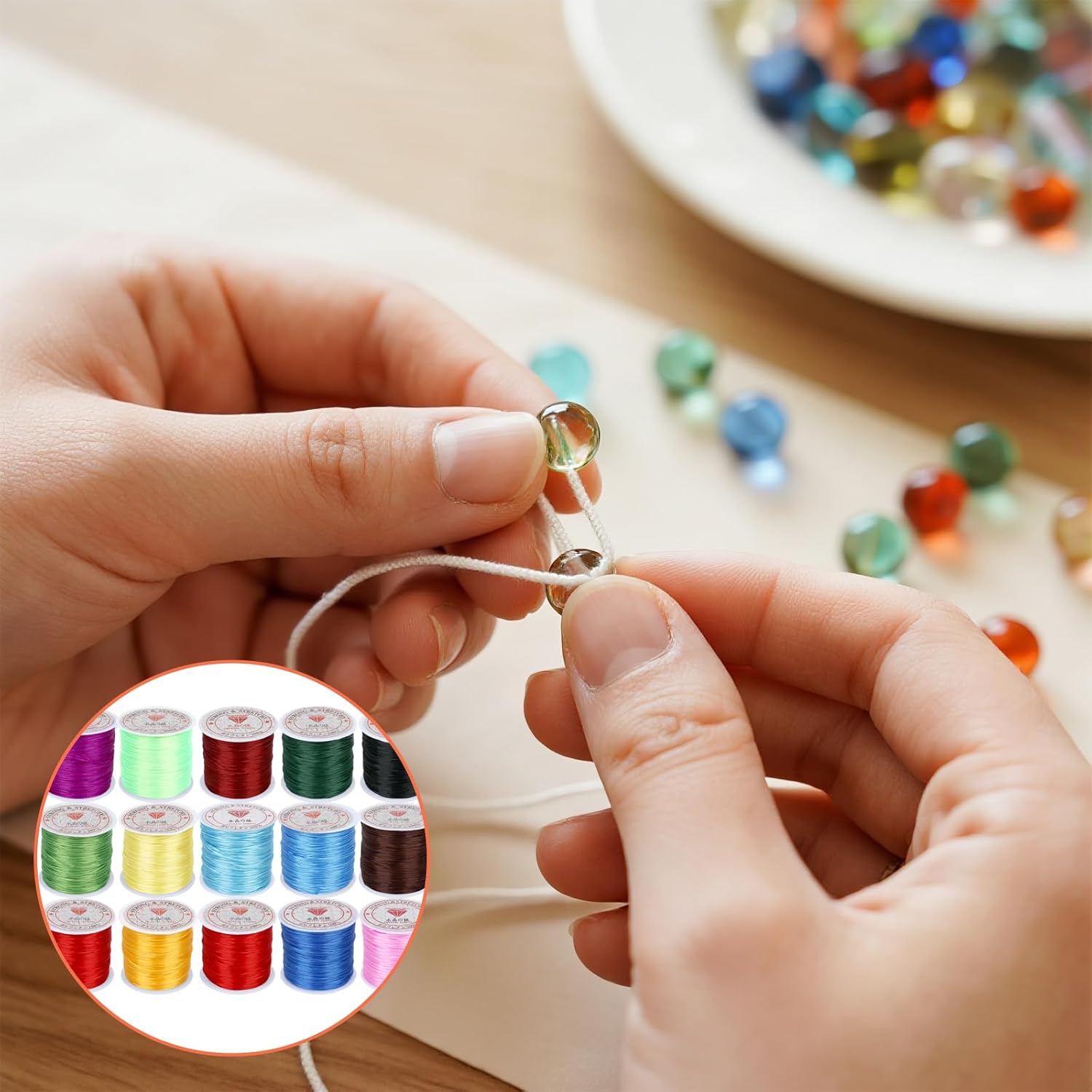 15 Rolls Elastic String for Bracelets Making,Stretchy Bracelet String Bead String Elastic Nylon Cord for Necklaces,Clay Beads,Pony Beads and Jewelry Making - Image 4