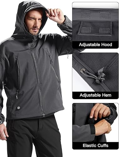 Miniatura 5 de FREE SOLDIER - Chaqueta táctica militar con capucha para hombre, de revestimiento suave, impermeable, para exteriores