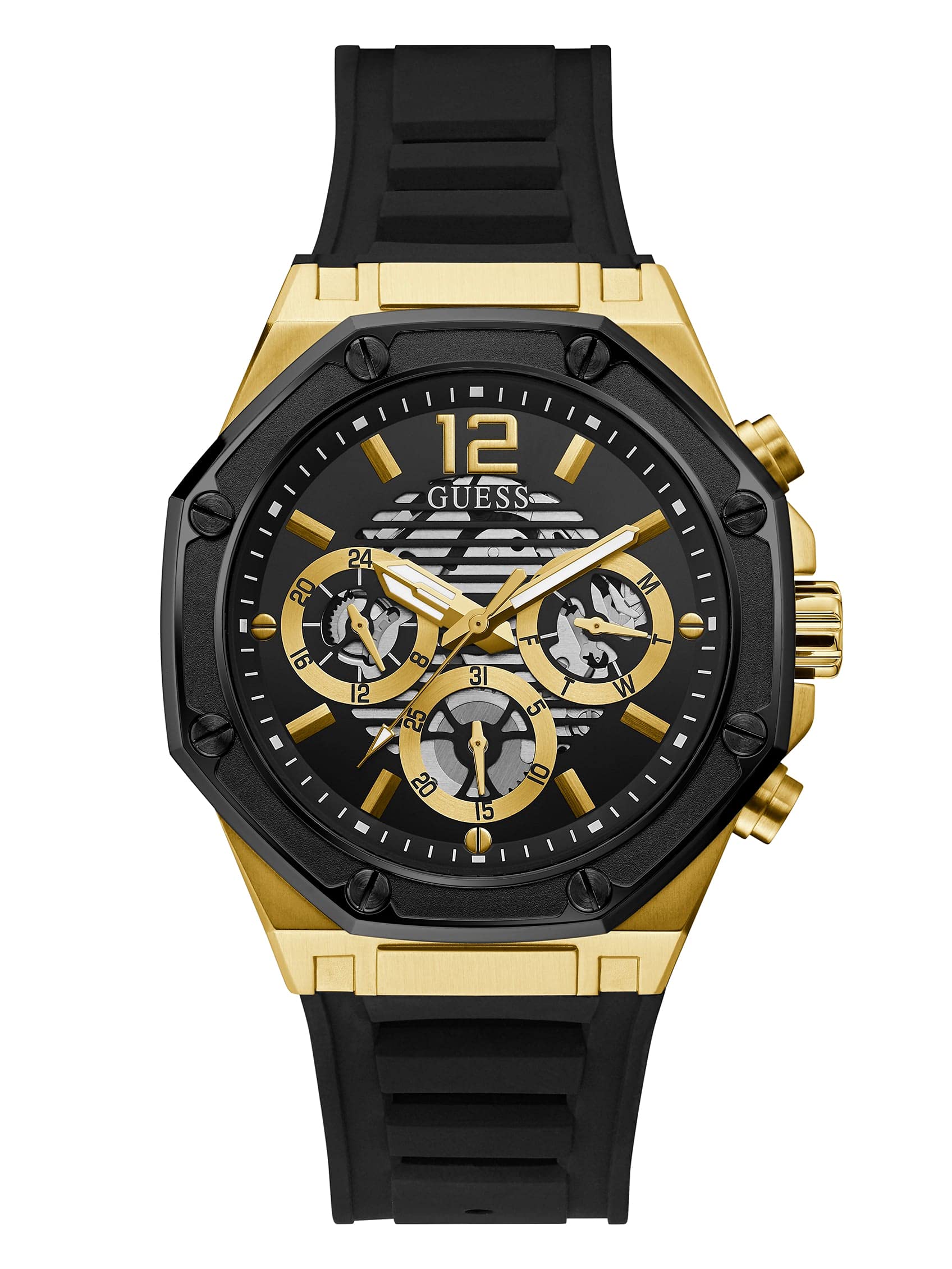 Guess Momentum Collection Multi-Function Mens Analog Black Dial Coloured Quartz Watch, Round Dial with 44.0 mm Case Width - GW0263G1 (B08TC3YFGF) Amazon Price History, Amazon Price Tracker