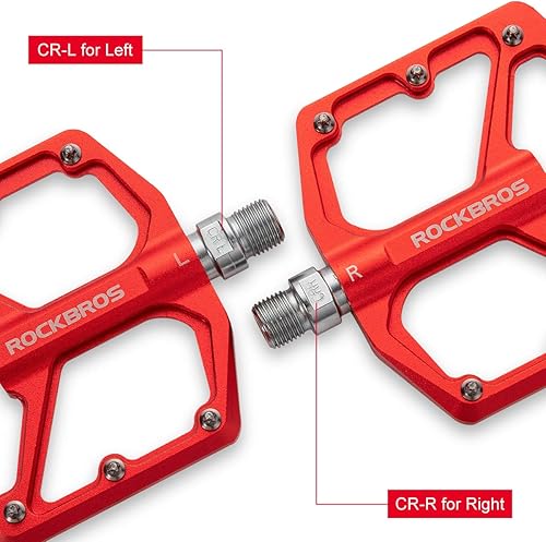 Miniatura 5 de Rockbros - Bicicleta de montaña Pedales MTB Pedales bicicleta plana Pedales aluminio 916 sellados rodamiento ligero plataforma para carretera