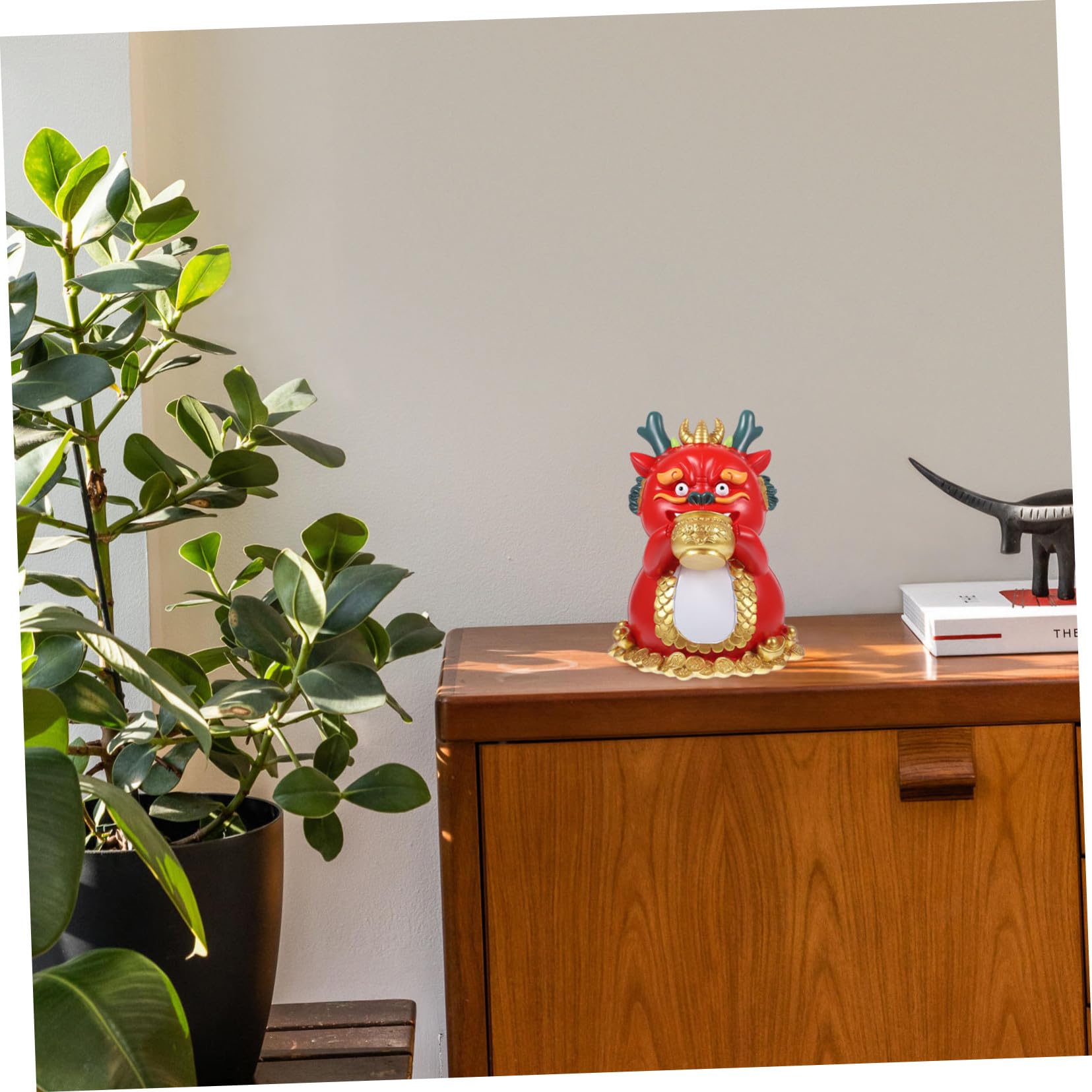 Drachenform Spardose aus Kunstharz mit Tierkreiszeichenmotiv Großer Münzbehälter für Neujahrsfeiern Dekoratives Accessoire für Wohnzimmer und Arbeitszimmer