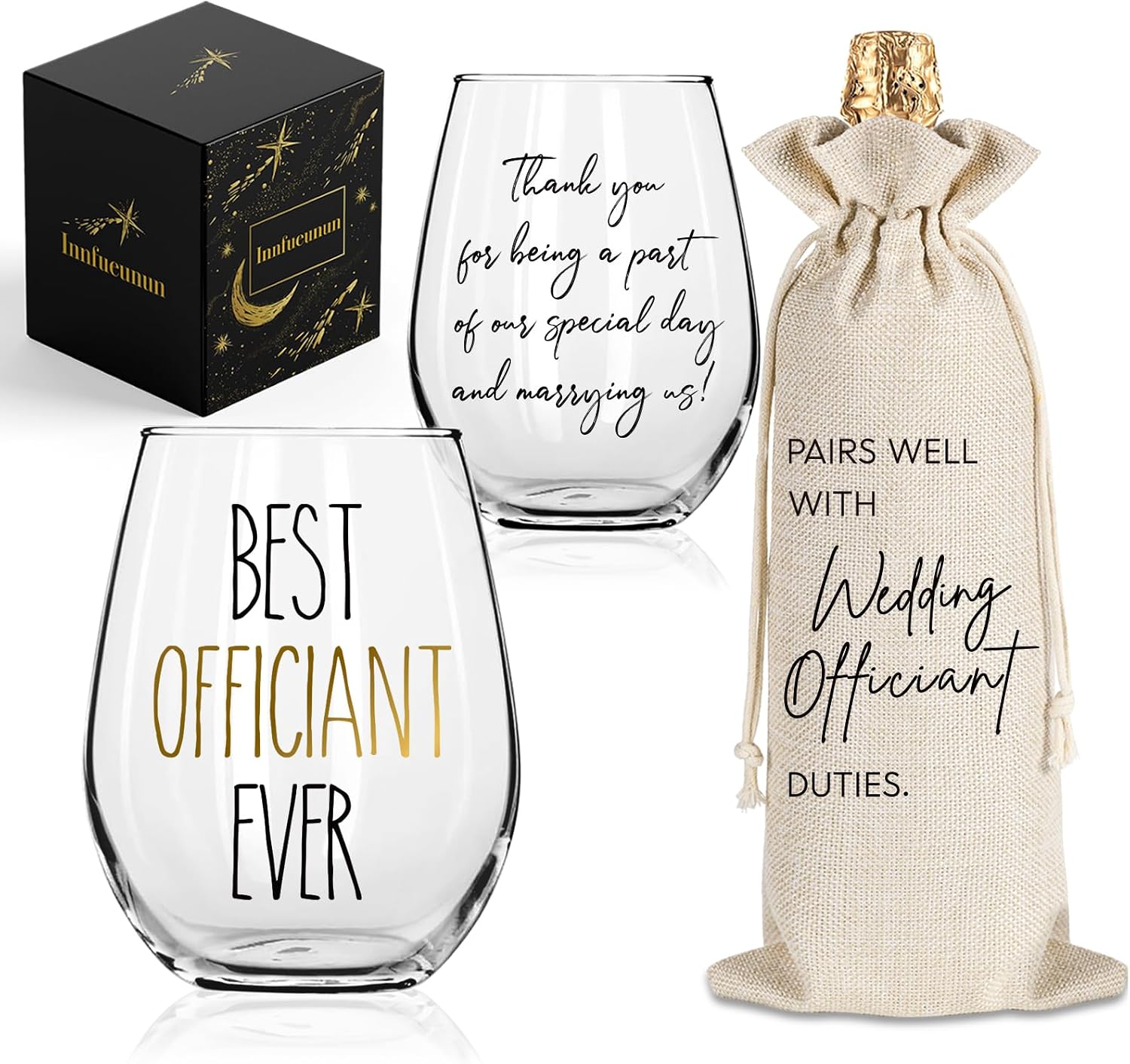 Wedding Officiant Wine Glass, 15OZ