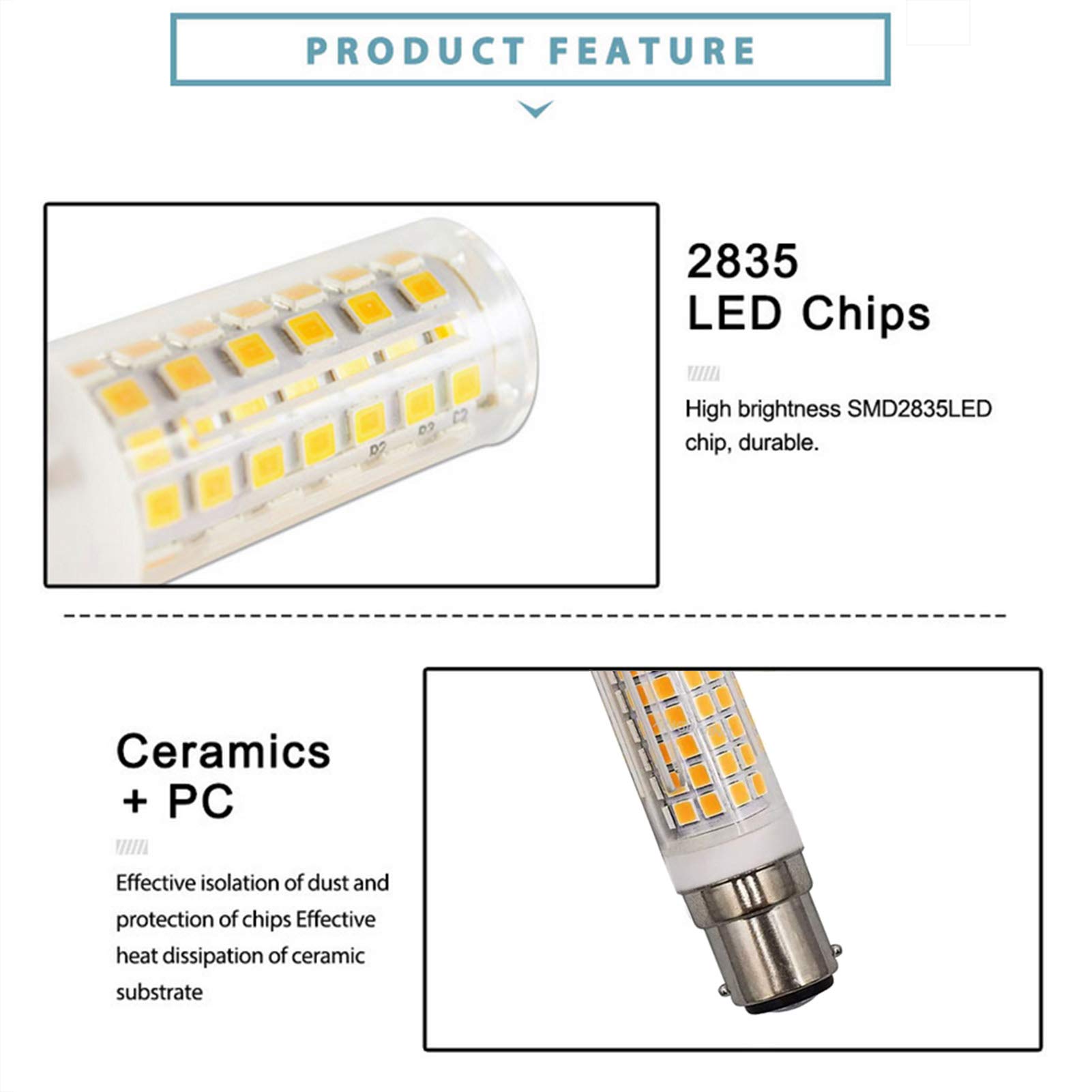 BA15D Lampadina LED a mais Dimmerabile 10w Doppio contatto Attacco a baionetta 102 LED 2835 Smd 360 gradi; Lampadine con angolo del fascio bianco freddo 1000lm illuminazione decorativa domestica, con