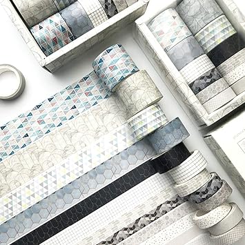 Amazon Pbm 季節や気分に合わせて使えるマスキングテープ セット ホワイト デザインマステ 無地マステ かわいい パターン 柄マステ 白 マスキングテープ 文房具 オフィス用品