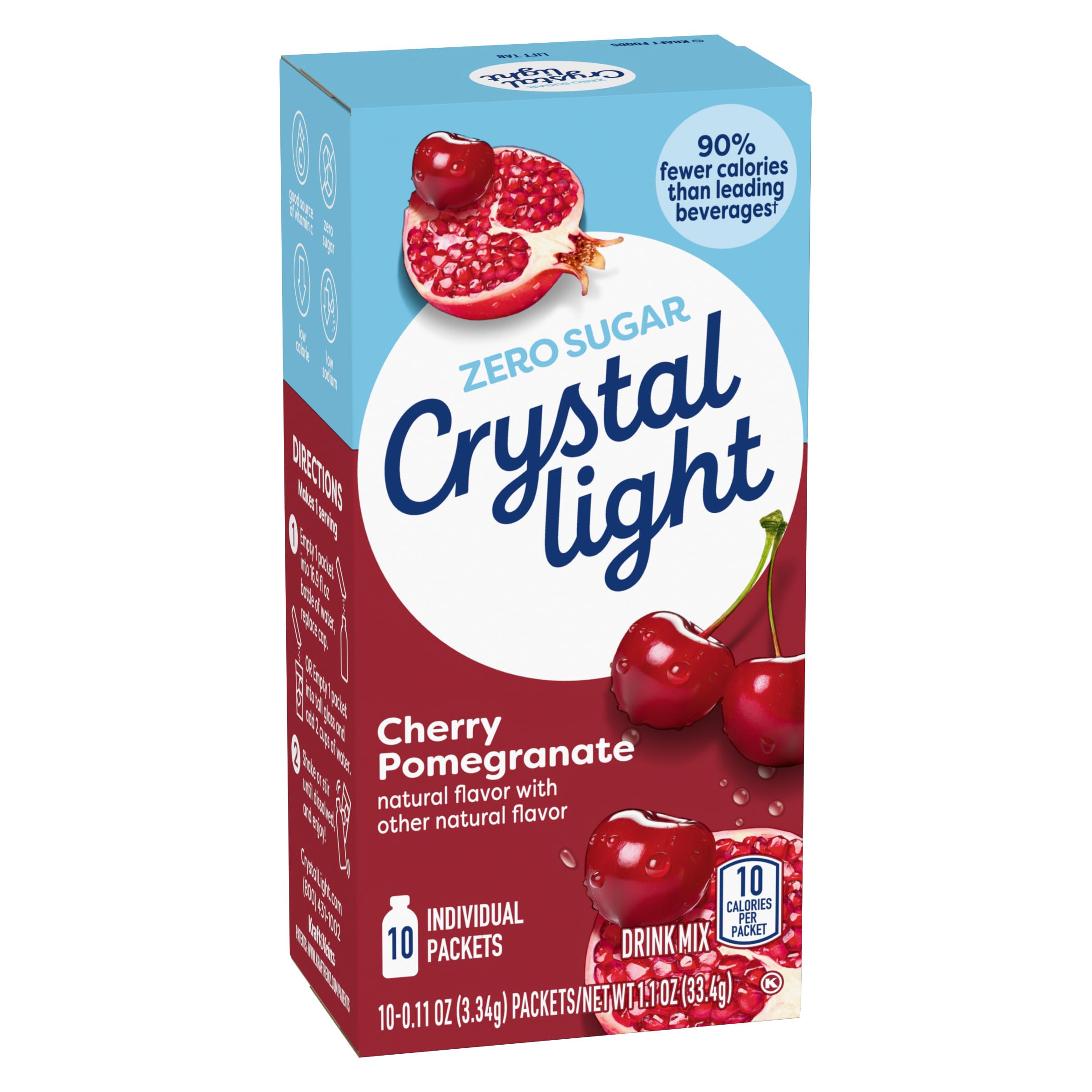 Crystal Light On the Go, Immunity Pomegranate Cherry, 0.11-Ounce Packets, 10 Count Box (Pack of 12)