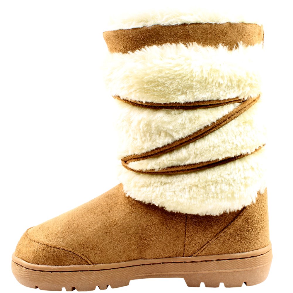 Holly Womens Pom Pom Waterproof Winter Snow Boots - Tan - 8-41 - AEA0157
