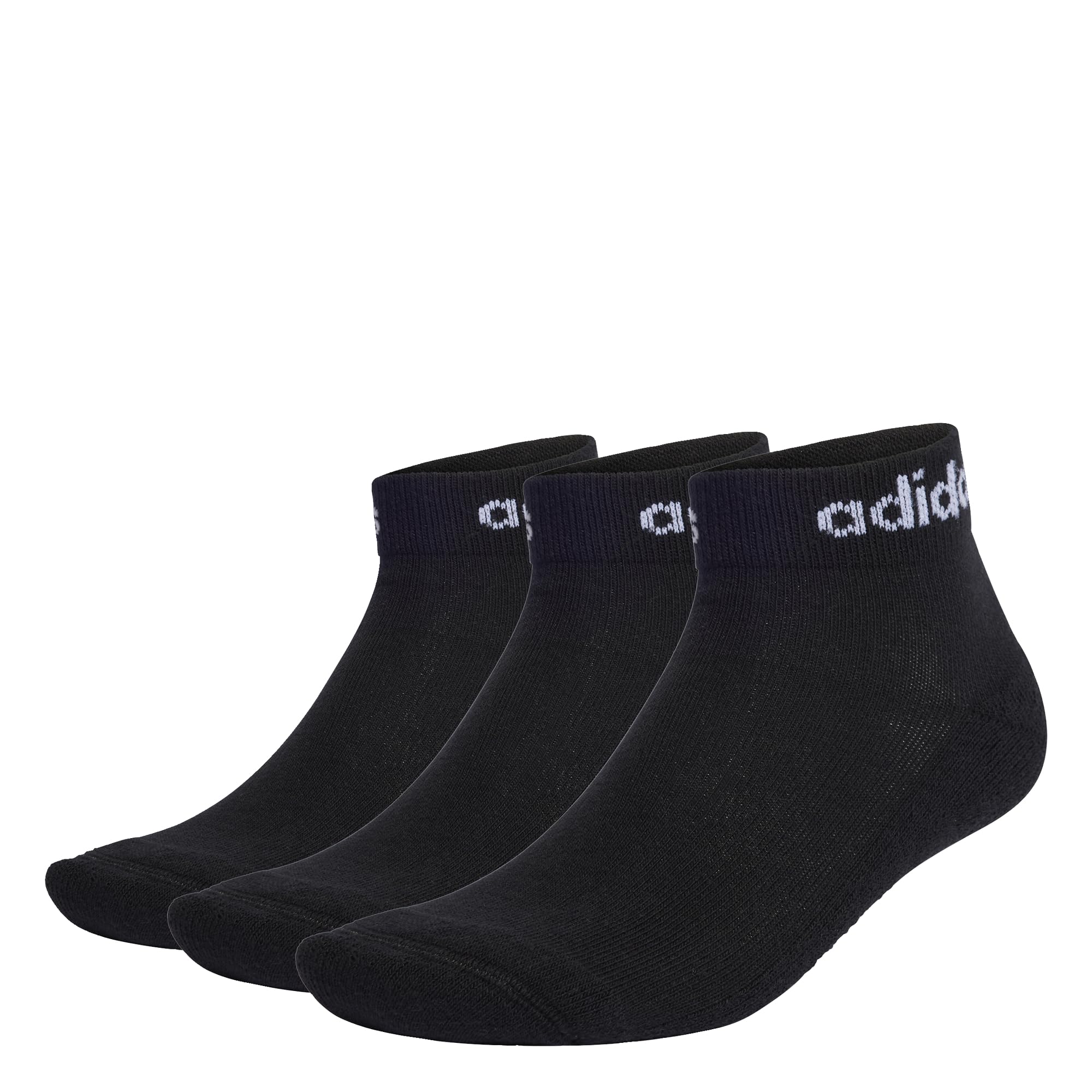 adidas Unisex adulto Think Linear Ankle Socks 3 Pairs Calcetines, Black / White, 42-​45