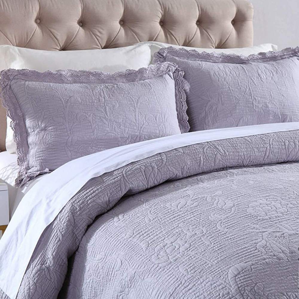 Couvre Lit Matelassé De Luxe 230X250 Dessus De Lit 2 Personnes Patchwork Couvre Lit De Boutis Coton Couverture Avec 2 Taies D'oreiller Parures De Lit 2 Personnes,D-230X250CM