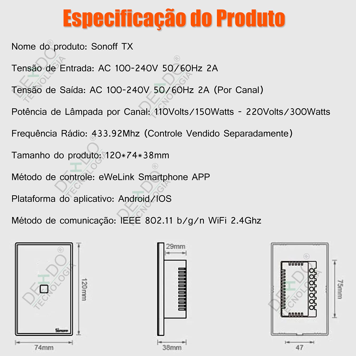 Sonoff T3US2C-TX Interruttore a parete Nero touch Wifi serie TX US a due tasti