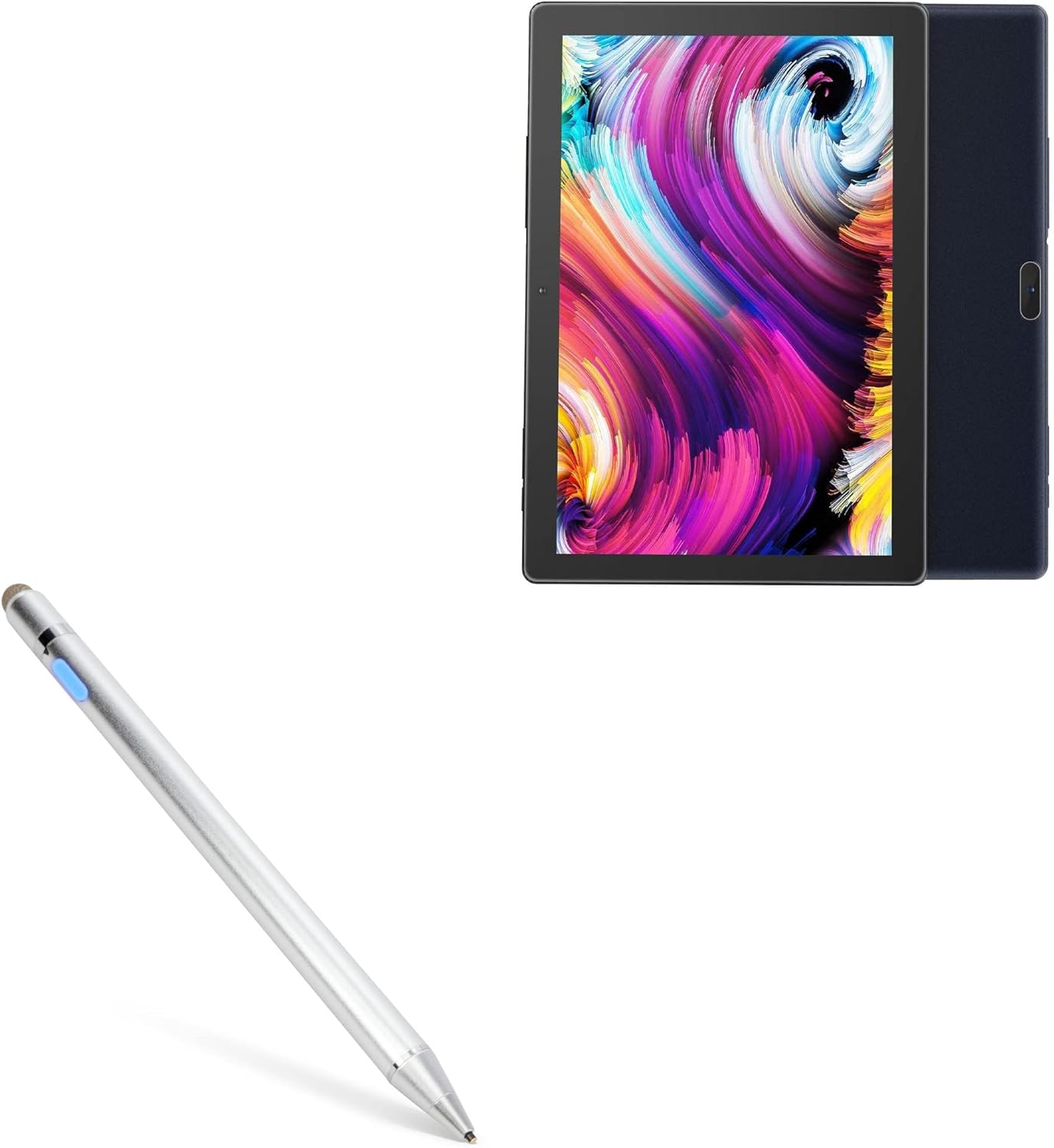 BoxWave Stylus Pen Compatible with PRITOM Android 10 Phone Tablet M10 (10.1 in) - AccuPoint Active Stylus, Electronic Stylus with Ultra Fine Tip - Metallic Silver