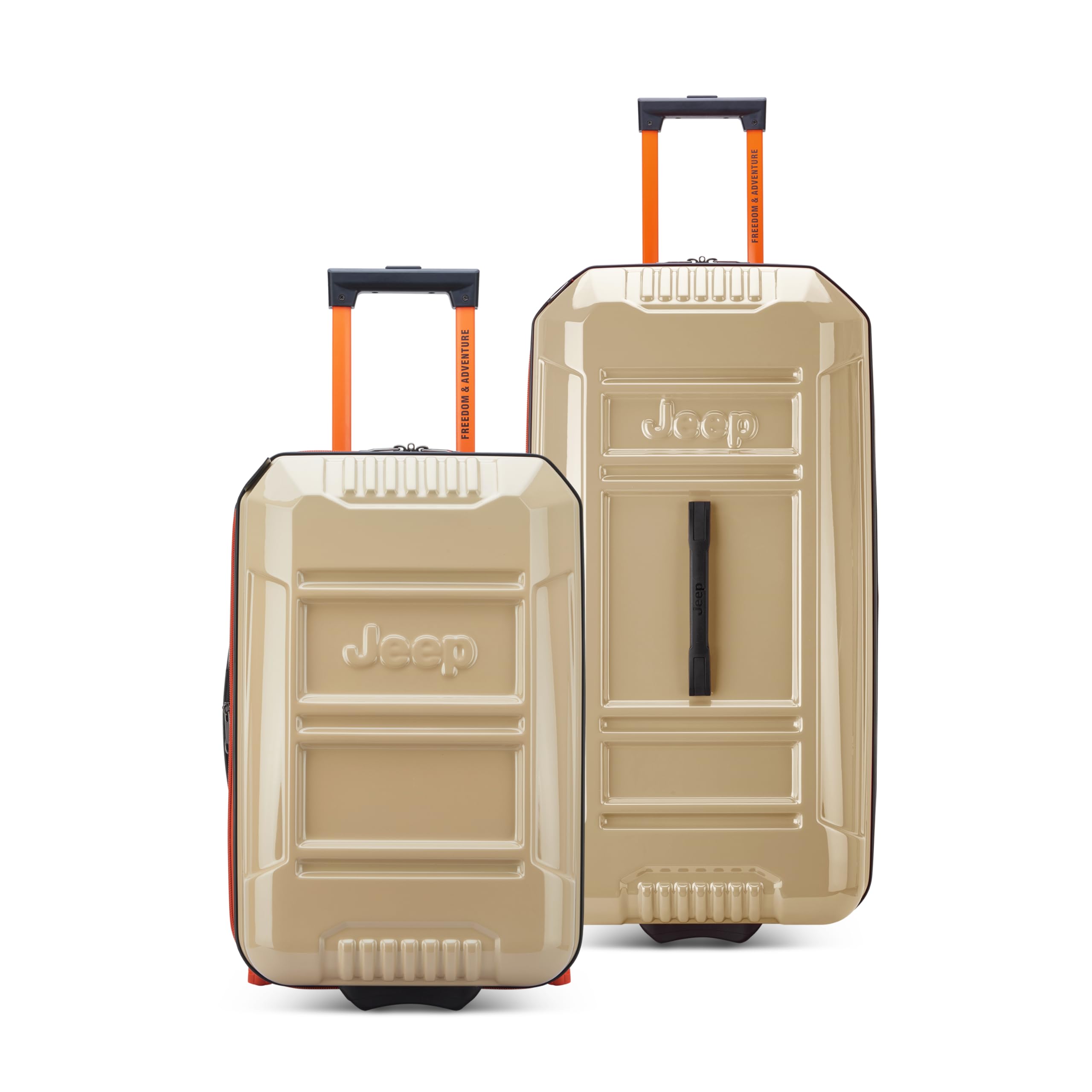 JH003B Hardside Expandable Luggage with Two Wheels, Warm Sand, 2 Piece Set 21/30 Inch