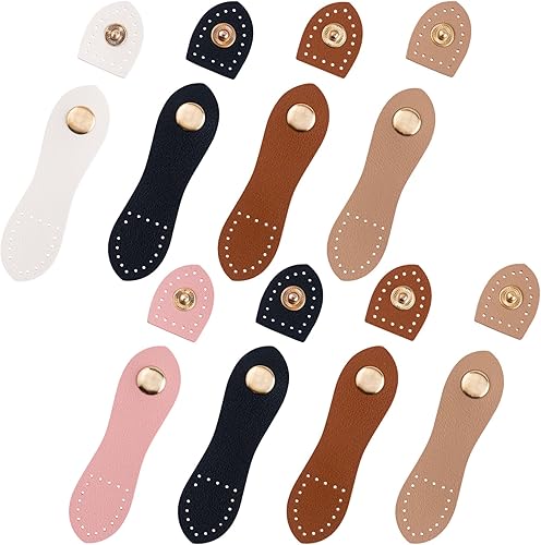 Hebillas de cuero con cierre de botón, 8 juegos, cierres de pestañas de cuero, cierres de hebillas para monedero, bolsas, funda para teléfono