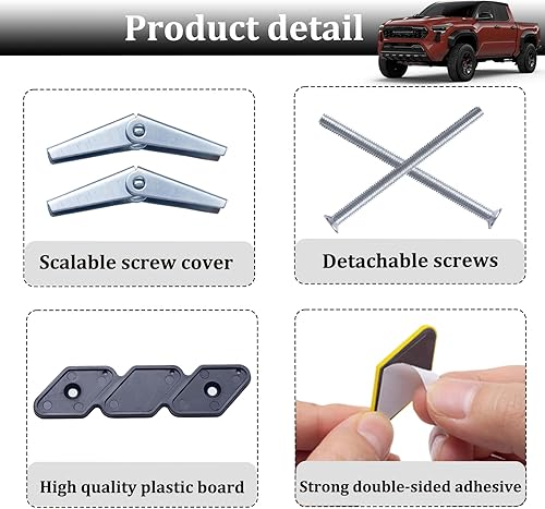 Miniatura 3 de JKCOVER TRD - Placa decorativa para rejilla compatible con emblema de actualización frontal 4Runner Tacoma Tundra