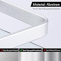 Vista 4 de KES Estante de vidrio para baño de 2 niveles, almacenamiento de vidrio templado montado en la pared y aluminio plateado, A4126B