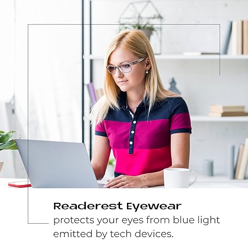 Miniatura 2 de Readerest - Lentes para lectura con bloqueo de luz azul, bisagras de resorte, protección UV