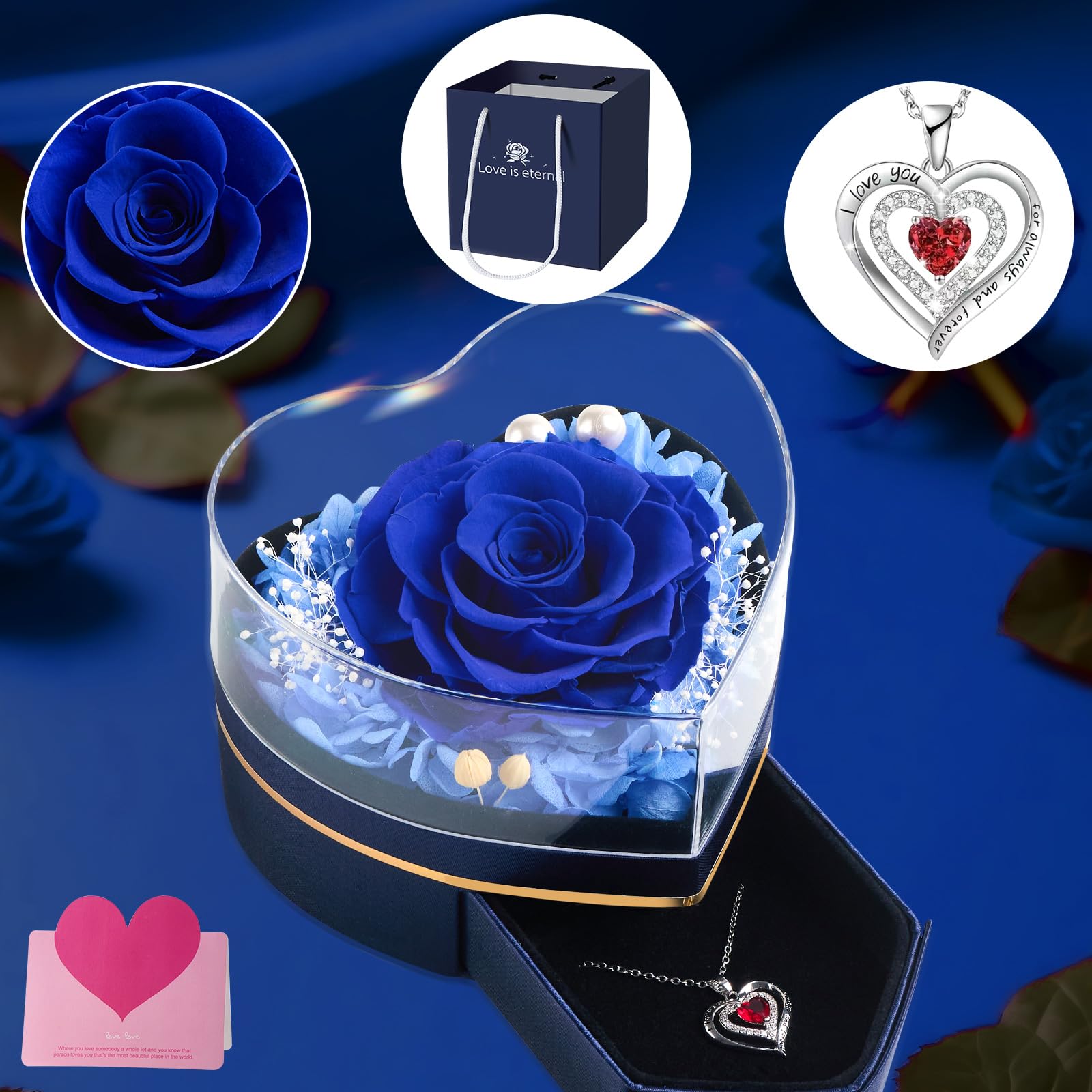Rosa Eterna Regalo Mamma | Festa della Mamma, Compleanno Amica Nonna Fidanzata Moglie | Sorpresa per Lei | Fiore Eterno Decorativo | Ti Amo per Sempre,Regalo Natale San Valentino Anniversario