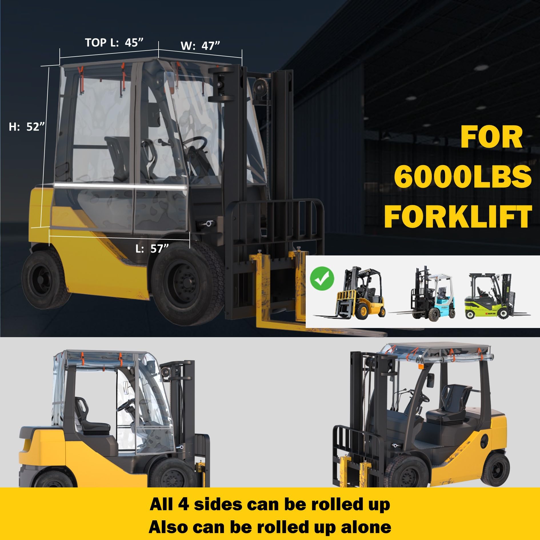 Forklift Cab Cover - Rain & Sun Protection -6