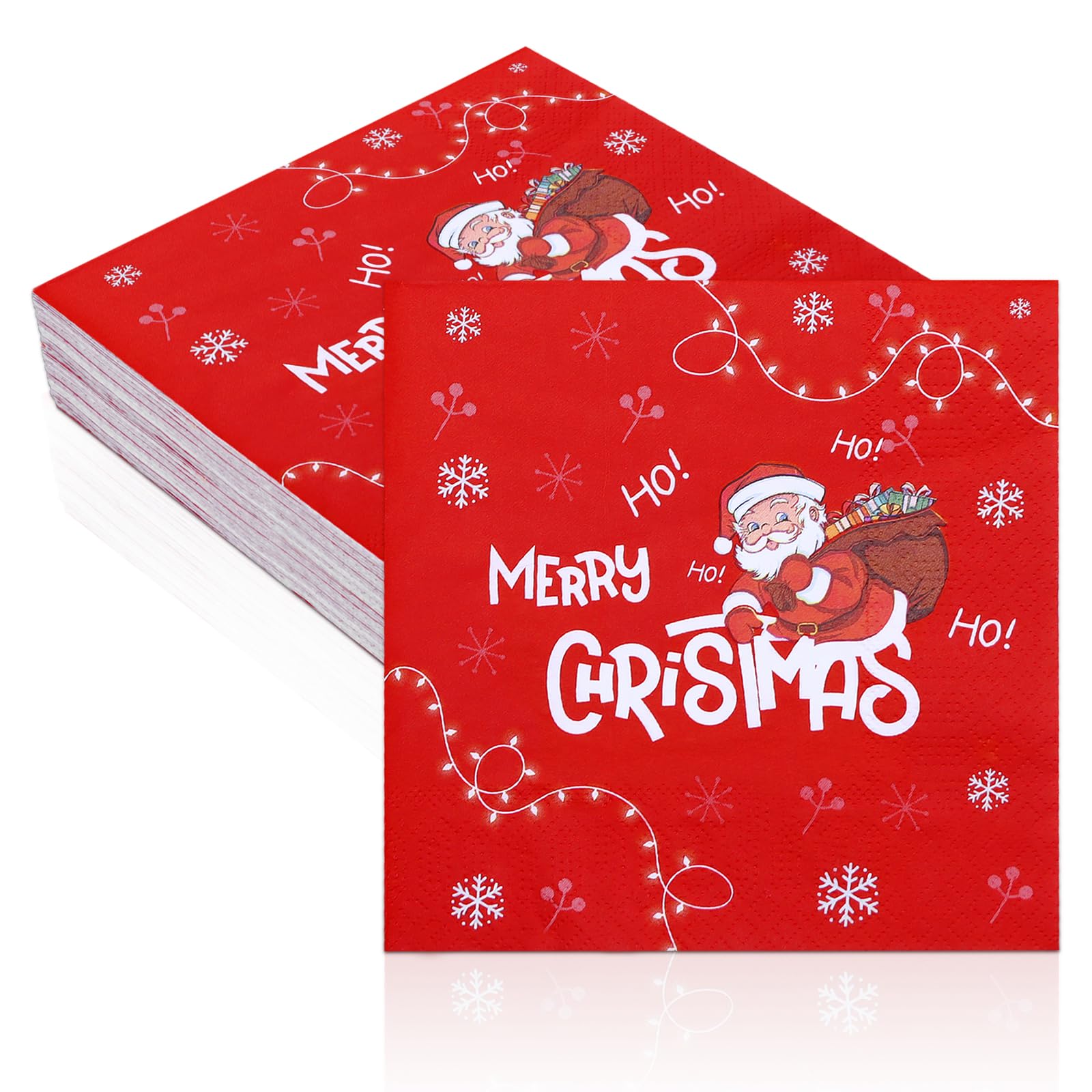Tovaglioli Di Natale A Forma Di Babbo Natale – 40 Pezzi In Carta, Monouso E Assorbenti, Perfetti Per Cene E Buffet Festivi