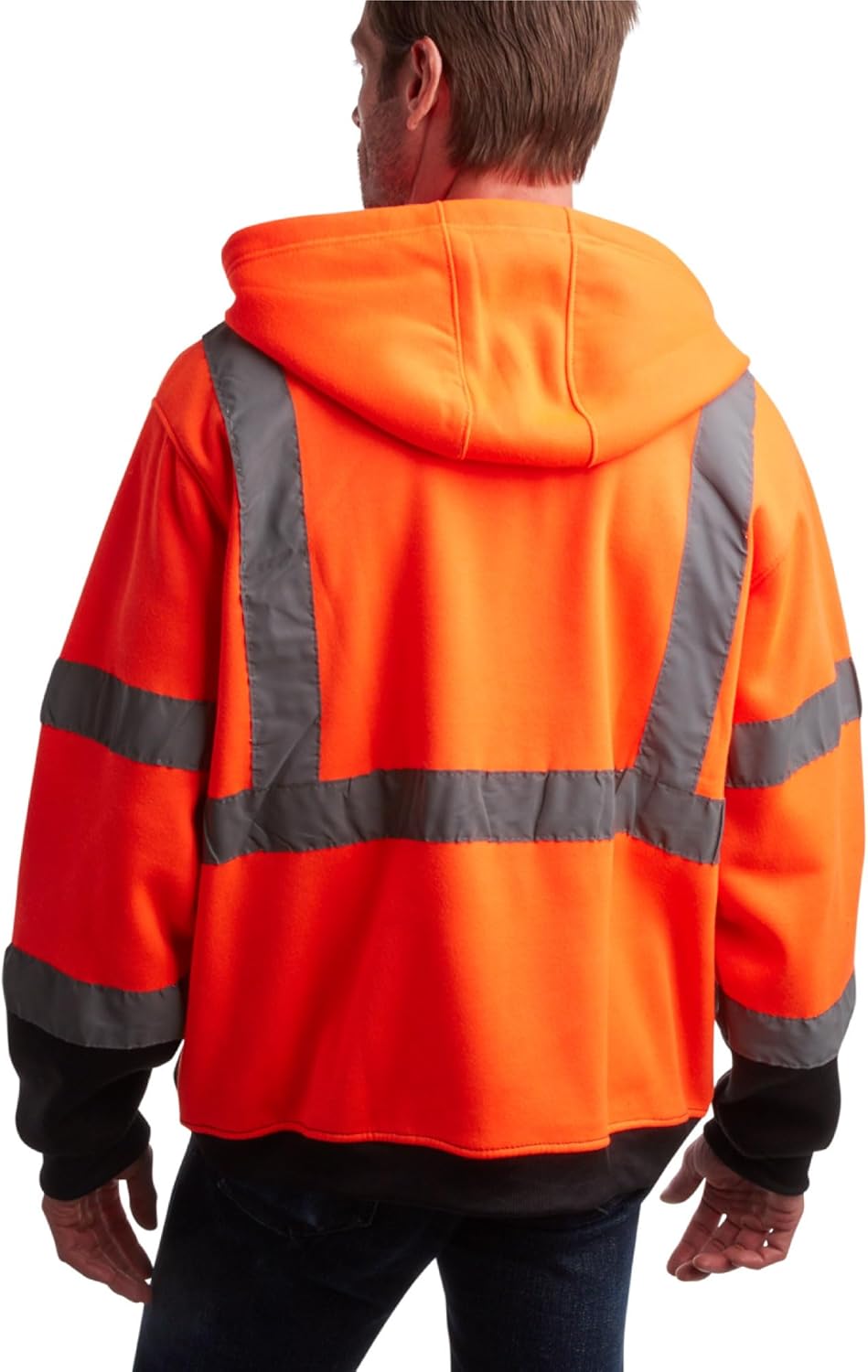 Bass Creek Outfitters Mens Fleece Hoodie - Active Safety Workwear ANSI/ISEA Class 3 High Visibility Hoodie (Sizes M-2XL) - Image 6