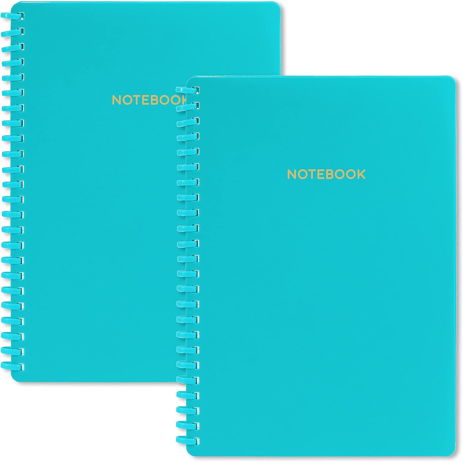 2 Pack Ruled Notebooks/Journals - Ruled/Lined Notebooks, 8.25” × 5.75”, Premium Paper, Spiral Notebook with Soft Ring Binding, Logo : Office Products