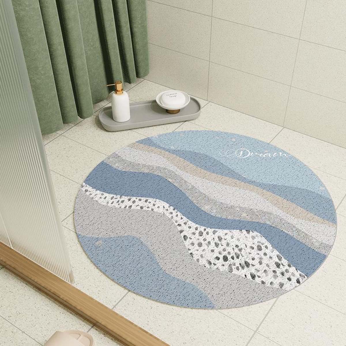Palvjie A Round Shower Mat 60Cm Loofah Bath Mat For Bathroom Inside Shower, Non Slip Nti Mould Pvc Bathtub Mat With Drain, Quick Drying Wet Re Shower Bath Mat