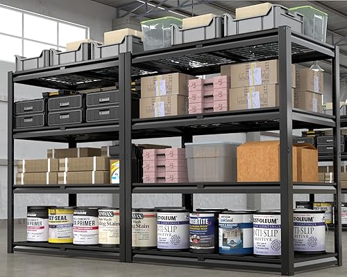 Miniatura 6 de PrimeZone Estantería de garaje resistente de 40 pulgadas de ancho, 2200 libras, estantes de almacenamiento de 4 niveles, estante de alambre de metal