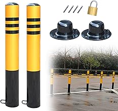 Poste De Seguridad De Bolardo De Tráfico De Entrada, Bolardos De Barrera De Estacionamiento con Cerradura Extraíbles, Conos De Advertencia Amarillos Y Negros para Almacén/Garaje (Color: Ancho×Alto,