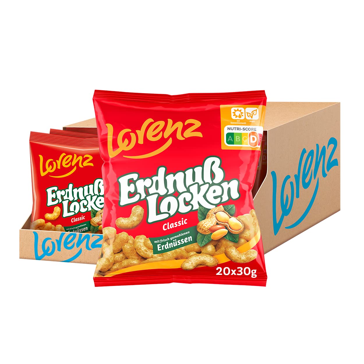 LORENZ | Erdnußlocken Classic | 20 x 30 g | vegan