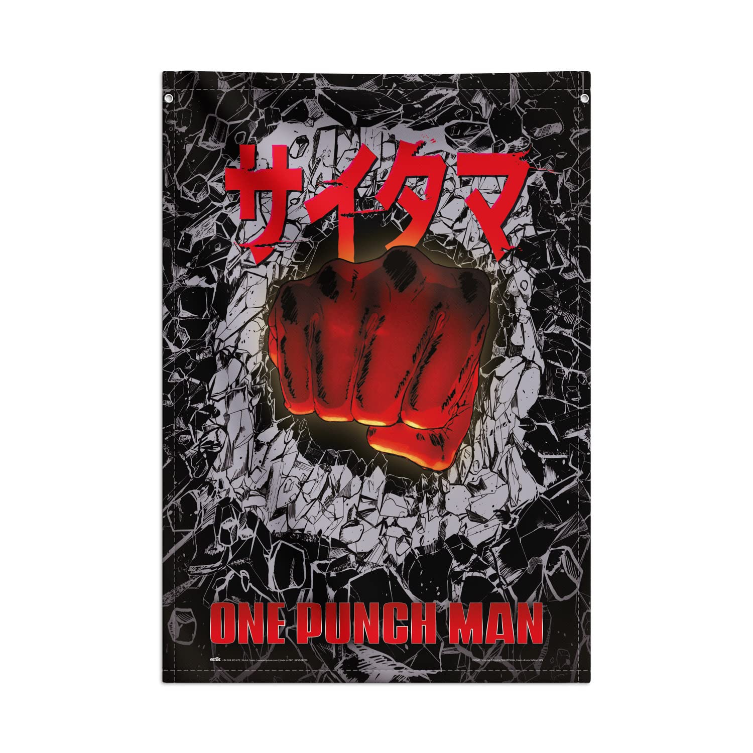Grupo Erik Decorative Flag - One Punch Man Gifts | 27.5 x 39.3 inches - 70 x 100 cm Wall Tapestry, Wallscroll, Hanging scroll, Poster, Kakemono | Wall Decor, One Punch Man Merch