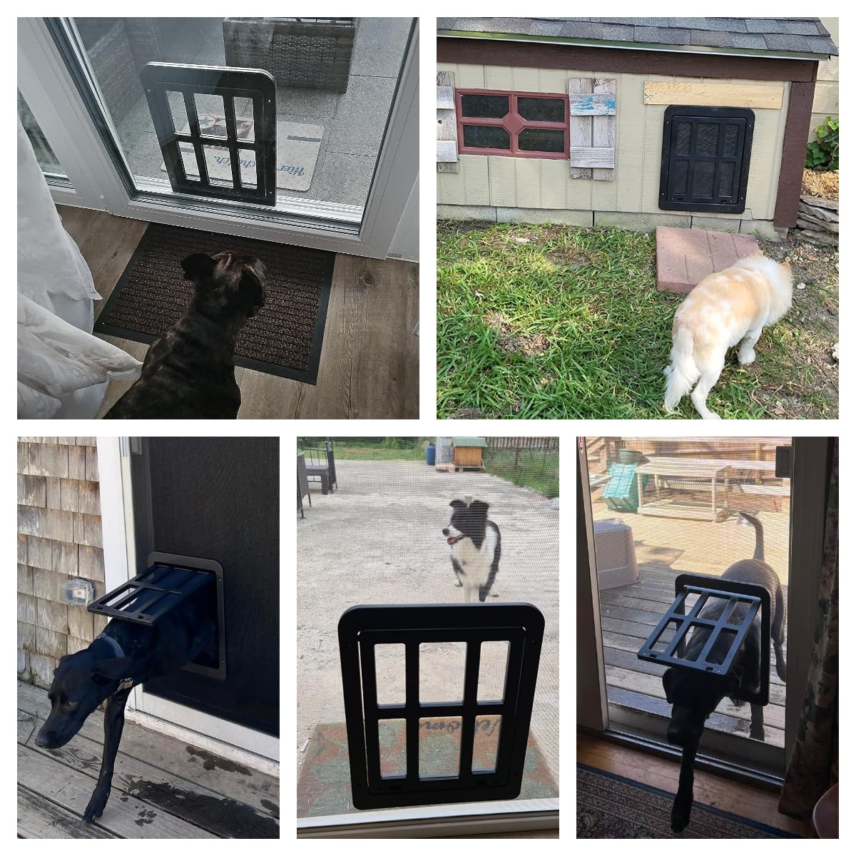 Puerta para Perros para Mosquitera Fácil de Montar, Gateras para Gatos Puerta para Mascotas con Magnético y Bloqueable para Gatos/Perros (35 cm x 45,5 cm)