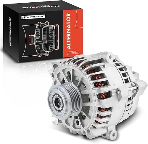 A-Premium Alternador compatible con Ford Mustang 2005 2006 2007 2008, V8 4.6L, 12V 135A polea de 6 ranuras en el sentido de las agujas del reloj,