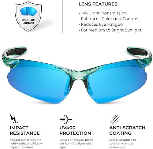 Miniatura 9 de Xagger Gafas de sol deportivas polarizadas para niños y niñas, gafas de béisbol y sóftbol, montura TR90