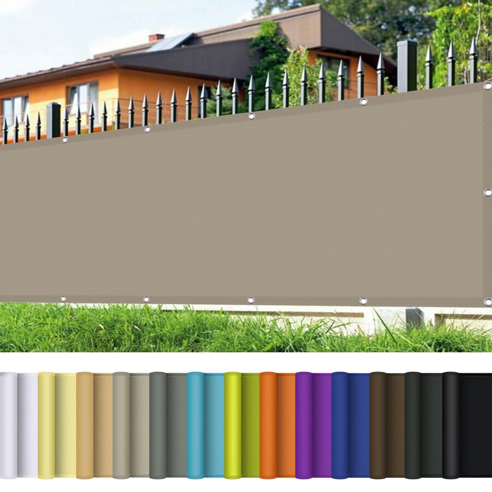Tissu d'ombrage pour patio taupe 145 x 800 toile imperméable protection solaire