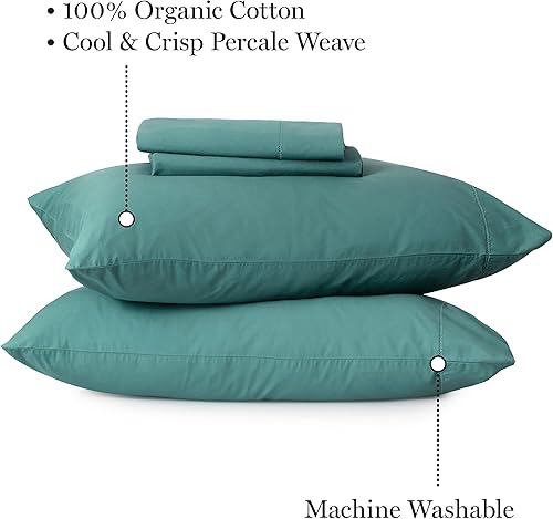 Miniatura 2 de MARTHA STEWART Juego de sábanas de lujo California King, 4 piezas, 100% algodón orgánico sin OMG, 200 hilos, transpirable, suave, bolsillo profundo,
