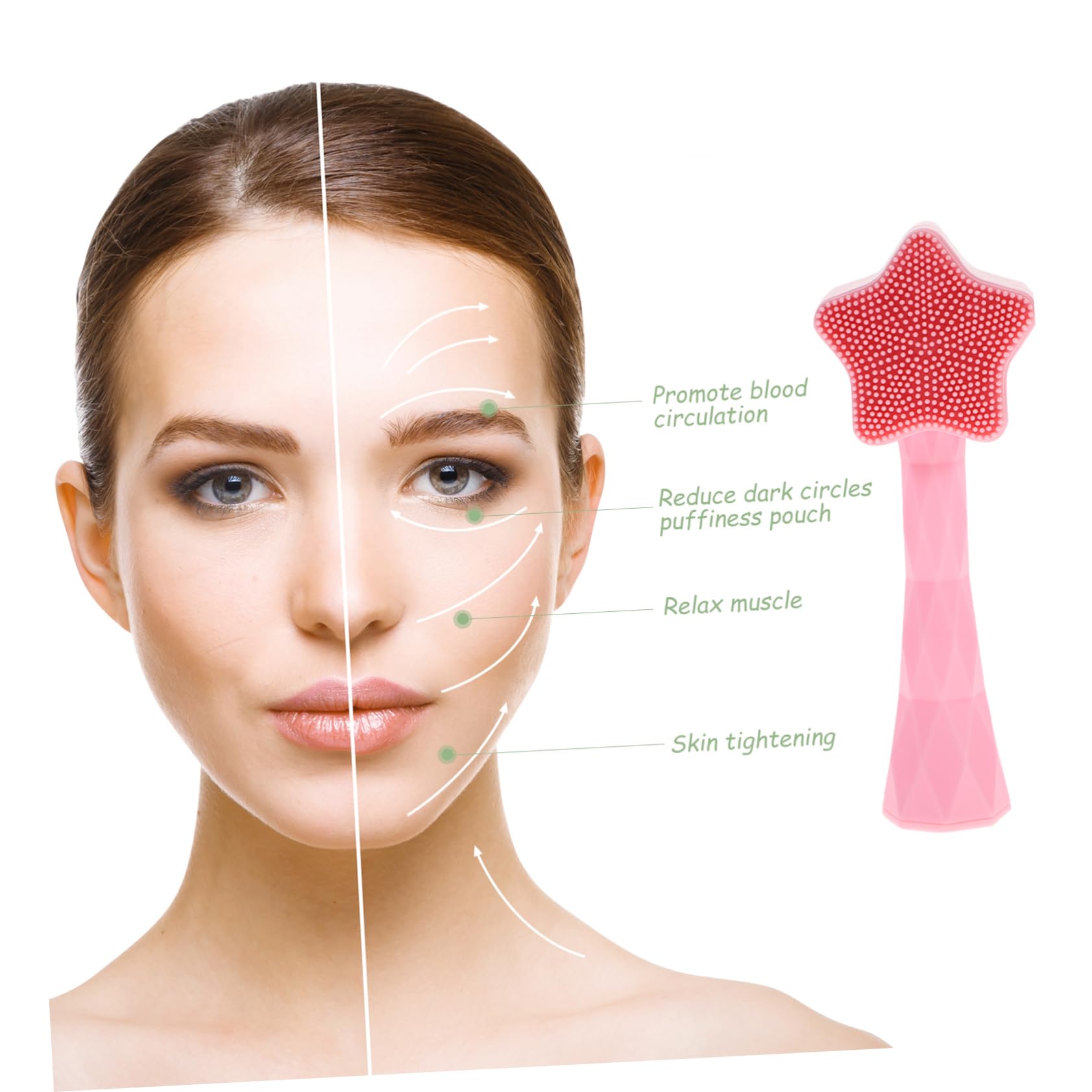 GALPADA Silicone Face Brush Real Scrub Face Cleansing Facial Dead Skin Face Exfoliating Face Brush Manual Massage Cleaner Exfoliate Your Skincare Cleaning Tools