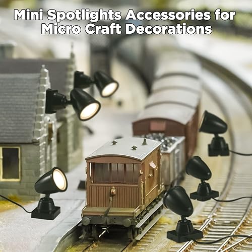 Vista 7 de Roowest Paquete de 8 focos de aldea de Navidad, focos LED para interiores, mini luces de pantalla, cable accesorio para decoración de casa de pueblo