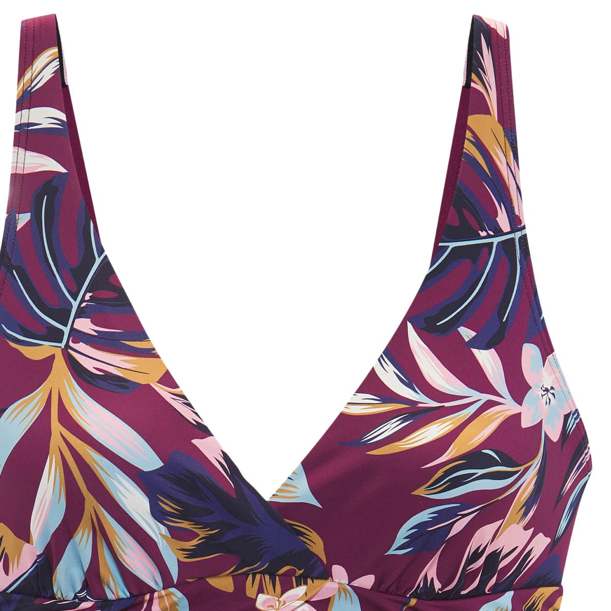 Lascana Damen Badeanzug Odetta – Figurschmeichelnder Badeanzug mit modischem Front-Print und farblich abgesetzten Seiten – Hoher, angenehme Passform – Perfekt für Strand & Schwimmbad